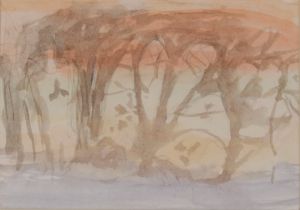 Mary Potter (British 1900-1981), "Hedge II" watercolour, 12cm x 17cm