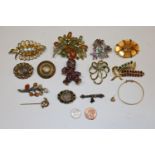 A collection of costume brooches