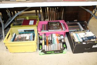 Five boxes of various books