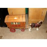 A gypsy wagon and shire horse AF