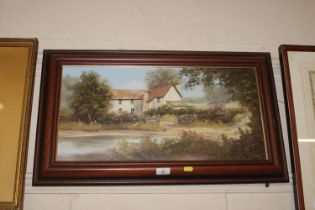 G. Heath, oil on canvas rural scene of a cottage b