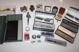 A box containing various small ornaments; Parker a