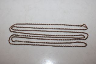 A 9ct gold guard chain, approx. 58" long, approx.