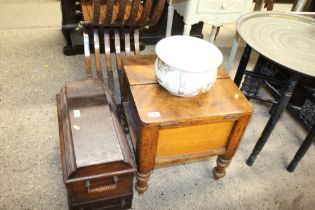 A 19th Century commode with chamber pot and another chamber pot