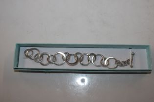 A Sterling silver modernist watch chain bracelet,