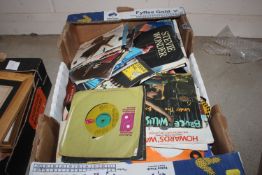 A box of miscellaneous 45rpm records