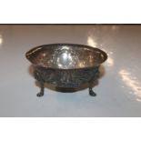 A Dublin silver bowl raised on three supports with