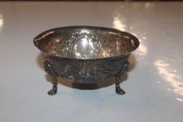 A Dublin silver bowl raised on three supports with