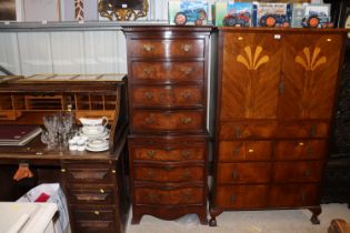A reproduction mahogany tallboy chest in two secti