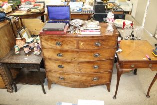 A Victorian mahogany bow front chest fitted two sh
