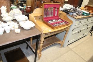 A stripped pine washstand fitted single drawer