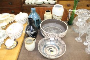 A quantity of various Studio pottery ware etc.