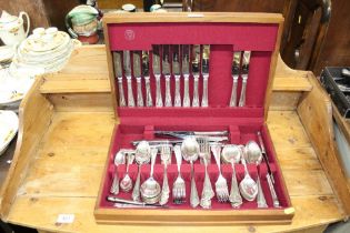 A Slack & Barlow silver plated canteen of cutlery