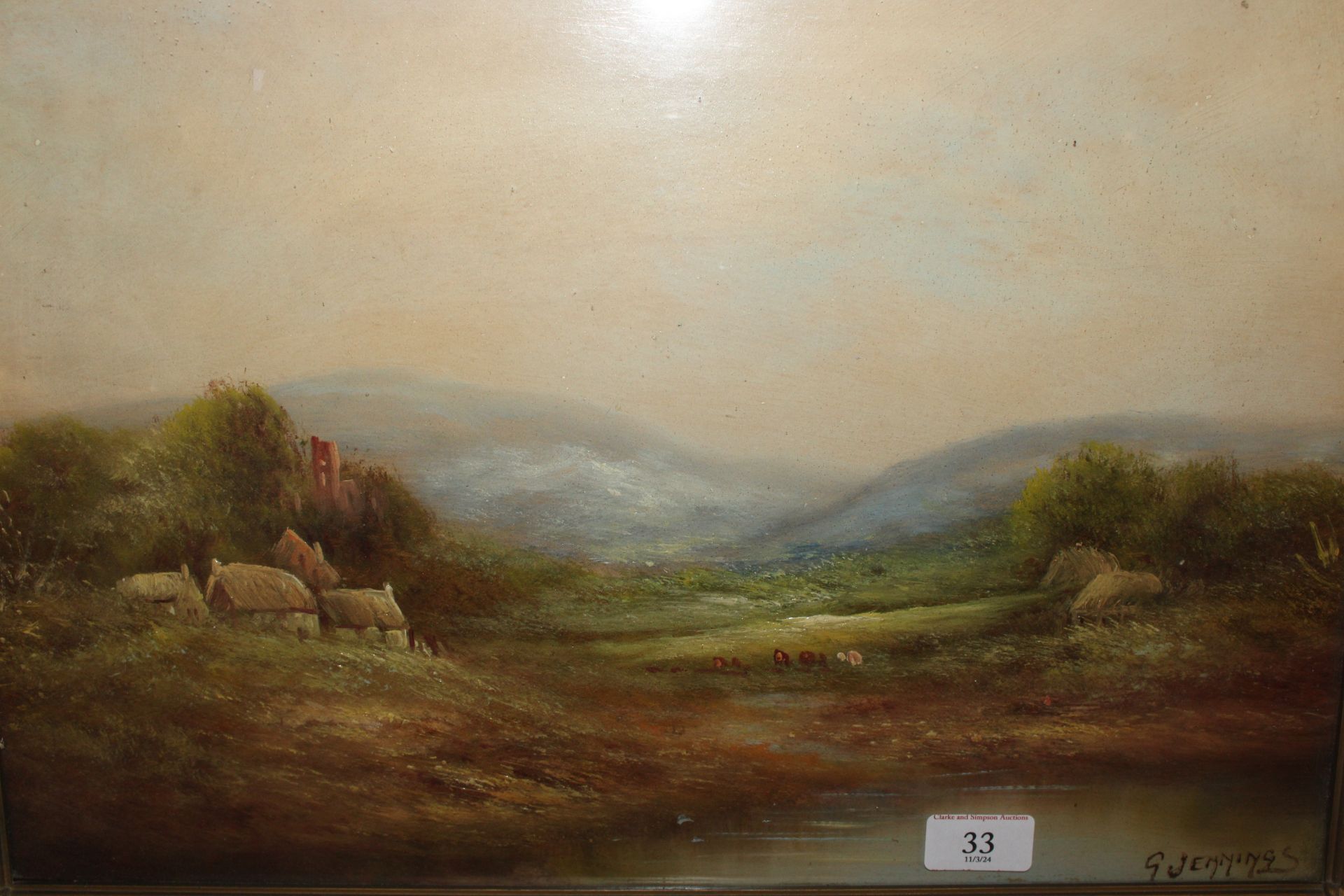 G Jennings, 19th Century oil study of rural cotta - Image 2 of 3