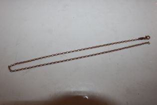 An 18" rose Sterling silver belcher link chain