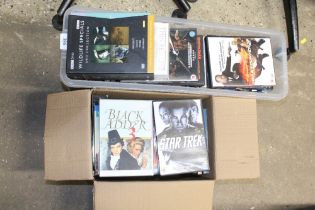 Two boxes of DVD's