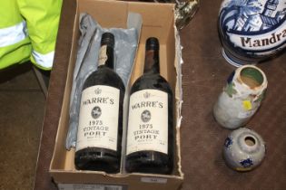 Two bottles of Warre's 1975 vintage port