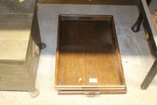 Two oak trays, one bearing War Department mark to base