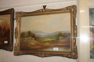 G Jennings, 19th Century oil study of rural cotta