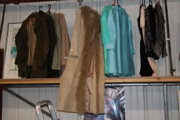 A long sheepskin / suede coat