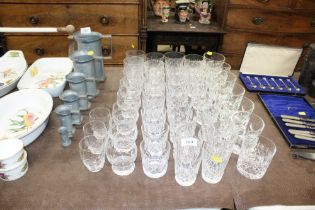 A quantity of cut glass and other glass tableware