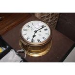 A Schatz Royal Mariner brass cased ships clock