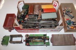 A box containing Swift & Co. model railway items;