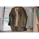 Four items of men's clothing Burberry, Barbour wax