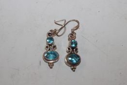 A pair of Sterling silver drop ear-rings
