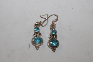 A pair of Sterling silver drop ear-rings