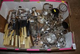 A large quantity of plated cutlery, electroplate m