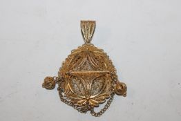 A large Victorian silver gilt mourning locket, app