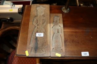 Two antique gingerbread moulds