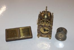 A desk clock barometer; one other clock; and a Smi