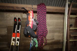 A quantity of climbing equipment to include rope,