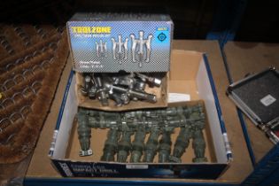 A set of three Toolzone gear pullers with fourteen