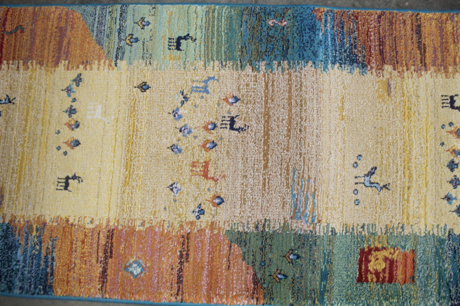 A Gabbeh rug with stylised animal decoration appro - Image 2 of 3