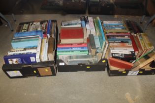 Three boxes of miscellaneous books