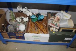Three boxes of miscellaneous items including lamps