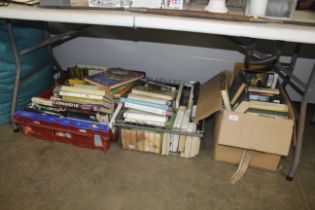 Three boxes of miscellaneous books