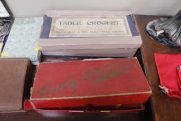 A boxed Jacques & Son table croquet set and a boxe