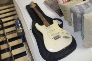 A Squire Strat guitar