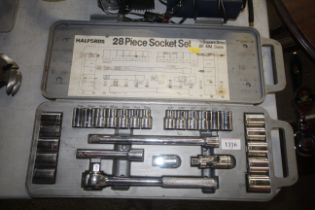 A Halfords 28 piece socket set in fitted plastic c