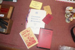 An 1953 Coronation souvenir programme and various