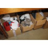 Three boxes of miscellaneous kitchen items