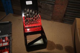 A Dekton twenty nine piece HSS drill bit set in fi