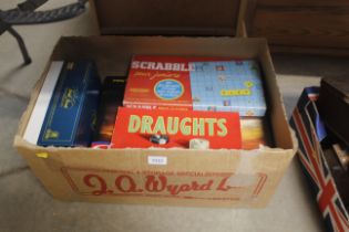 A box of board games