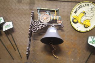 A wall mounting bell with steam engine decoration