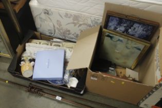 A box of miscellaneous pictures and prints and a b