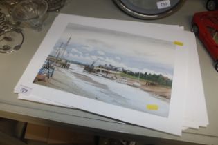 A collection of David Green local prints unframed